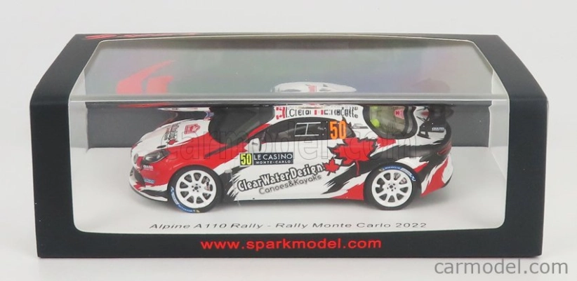 Spark-model Renault Alpine A110 Rally N 50 Rally Montecarlo 2022 I.crerar - E.racette 1:43 Bílá Červená Černá