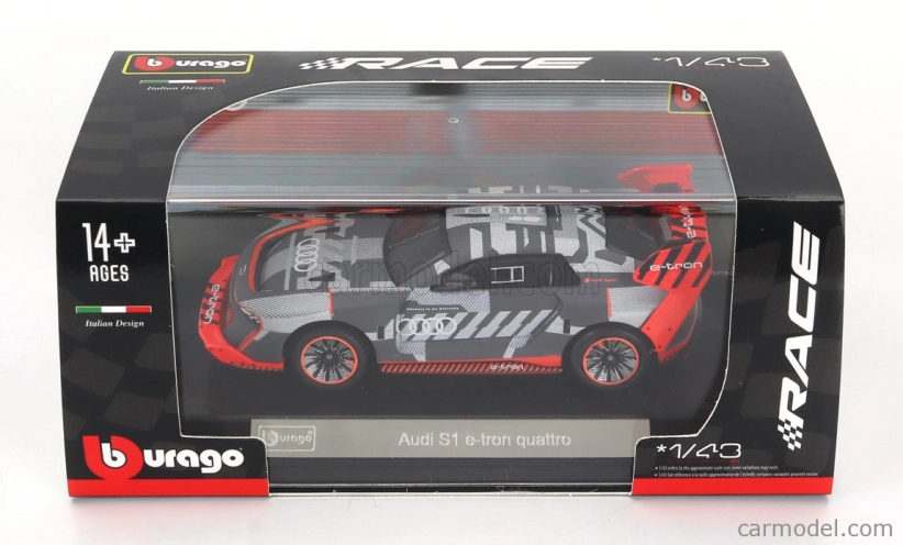 Bburago Audi S1 E-tron Quattro N 0 Presentation 2023 1:43, stříbrná