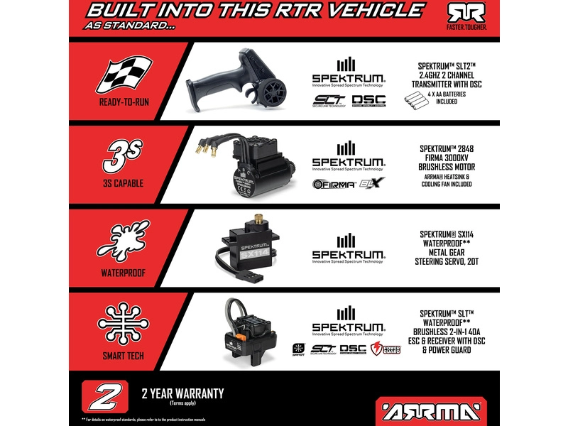 Arrma Mini Kraton 3S DSC BLX 1:16 4WD RTR červená/modrá