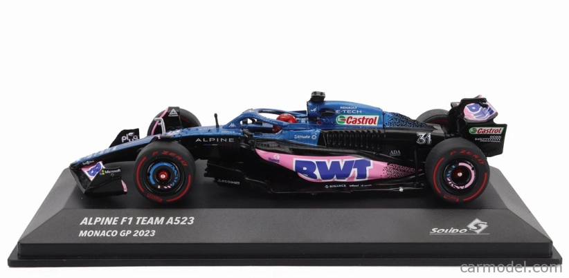 Solido Alpine F1 A523 Team Bwt Alpine N 31 3rd Monaco Gp 2023 Esteban Ocon 1:43 Blue Pink