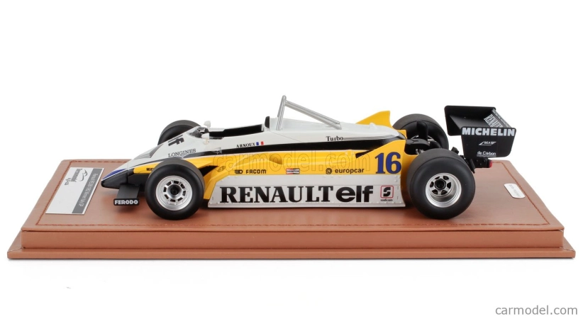 Tecnomodel Renault F1  Re30b V6 Turbo Team Renault Elf N 16 Winner Italy Gp 1982 Rene Arnoux 1:18 Bílá Žlutá Černá