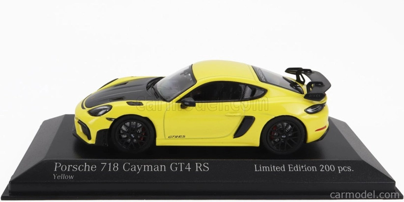 Minichamps Porsche 718 (982) Cayman Gt4 Rs 2021 - Black Rims 1:43 Žlutá Černá