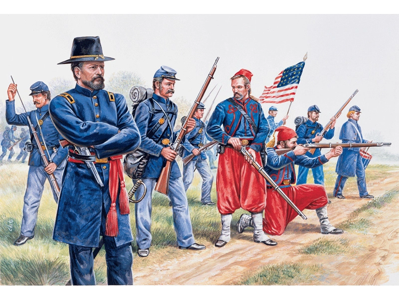 Italeri figurky - UNION INFANTRY / ZUAVES (AMERICAN CIVIL WAR) (1:72)