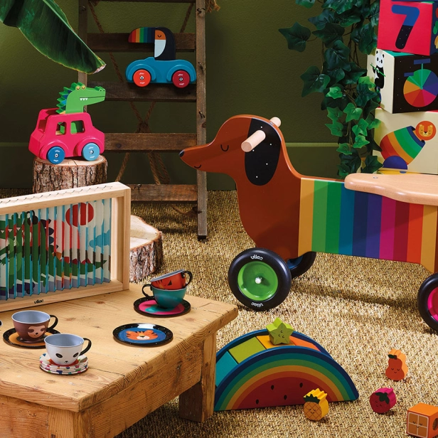 Vilac Dřevěné odrážedlo Barevný pejsek