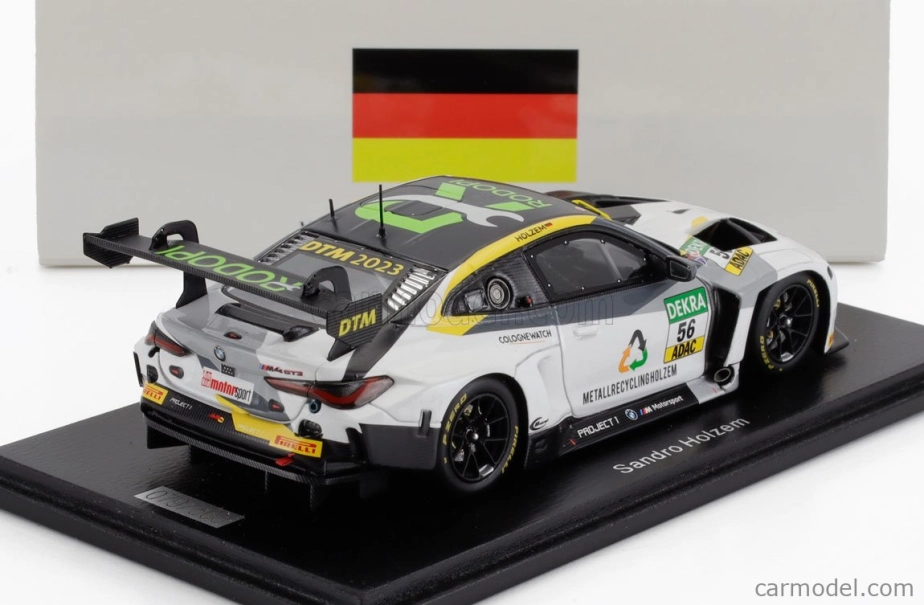 Spark-model BMW radu 4 M4 Gt3 N 56 Projekt Dtm 2023 Sandro Holzem 1:43 Biela čierna