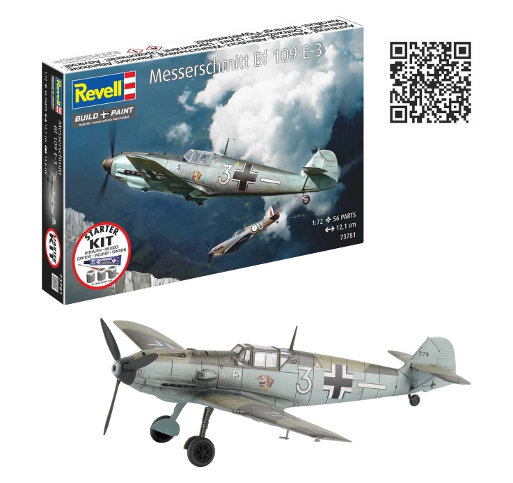 Starter Kit lietadlo 73781 - Messerschmitt Bf109E-3 (1:72)