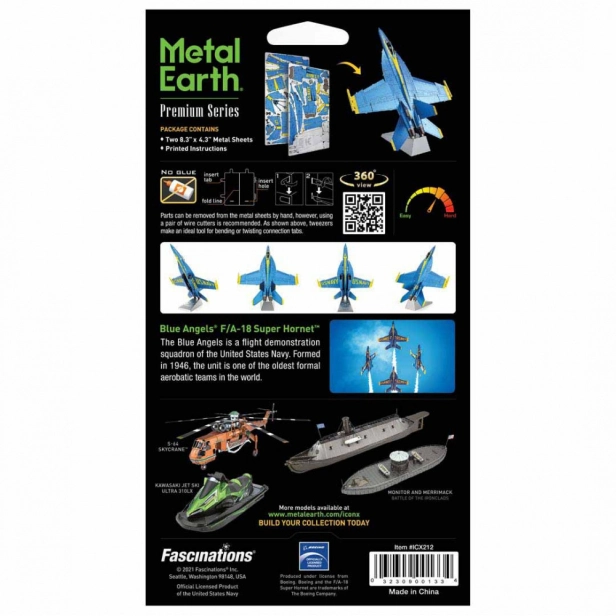 Stavebnica Blue Angels F/A-18 Super Hornet z ocele