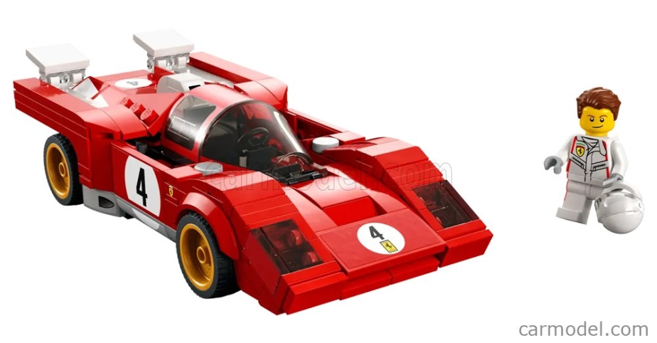 Lego Ferrari Lego Speed Champion - 512m N 4 Racing 1970 - 291 Pezzi - 291 Pieces Red