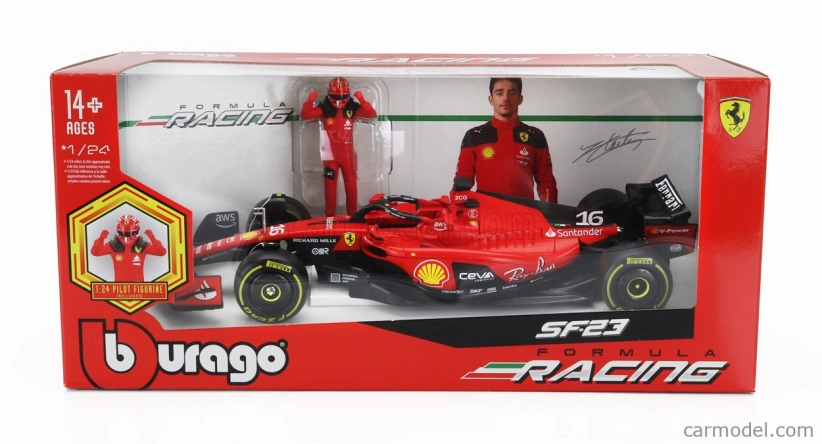 Bburago Ferrari F1 Sf-23 Team Scuderia Ferrari N16 Sezóna 2023 Charles Leclerc 1:24 červená čierna