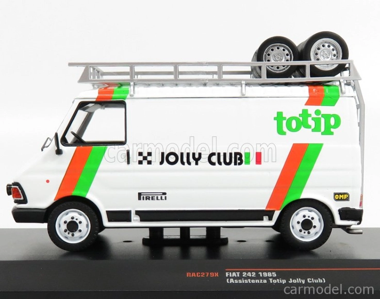 Ixo-models Fiat 242 Van Fiat Team Totip Jolly Club Assistance Rally 1985 - Lancia 037 1:43 Bielo-zeleno-oranžová