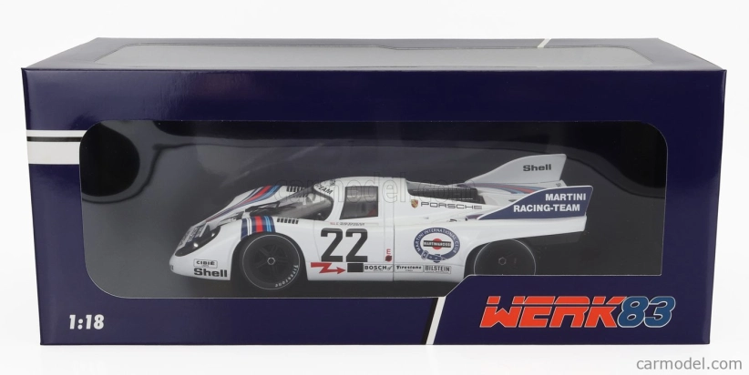 Werk83 Porsche 917k 4.9l Team Martini Racing N 22 Winner 24h Le Mans 1971 Helmut Marko - Gijs Van Lennep 1:18 Bílá Modrá