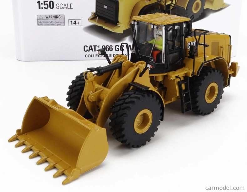 Dm-models Caterpillar Cat966gc Ruspa Gommata - Scraper Tractor Wheel Loader 1:50 Žlutá Černá