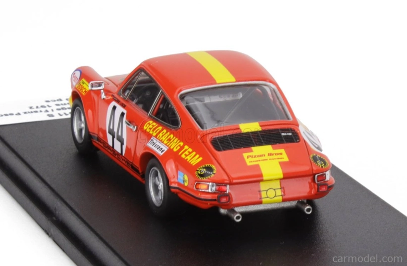 Trofeu Porsche 911s Coupe Team Gelo Racing N 44 24h Le Mans 1972 Georg Loos - Jean Sage - Franz Pesch 1:43 Červená Žlutá