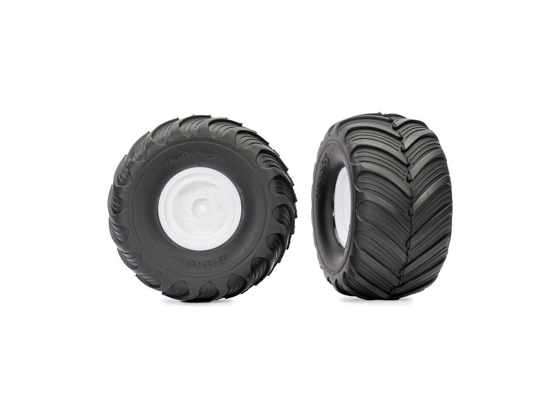 Kolesá Traxxas 2.0/3.0", biely disk, pneumatiky Terra Groove (2)