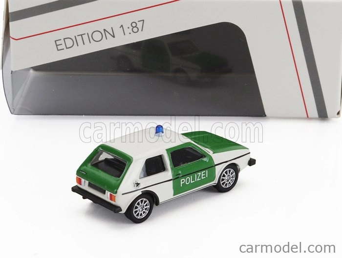 Schuco Volkswagen Golf Mki Polizei 1974 1:87 Zelená Bílá