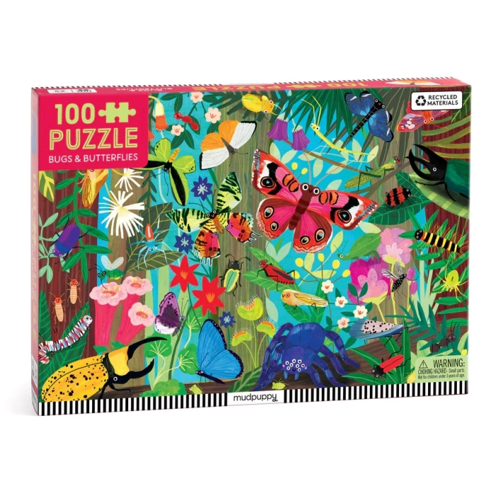 Mudpuppy Puzzle Motýli a hmyz 100 dílků