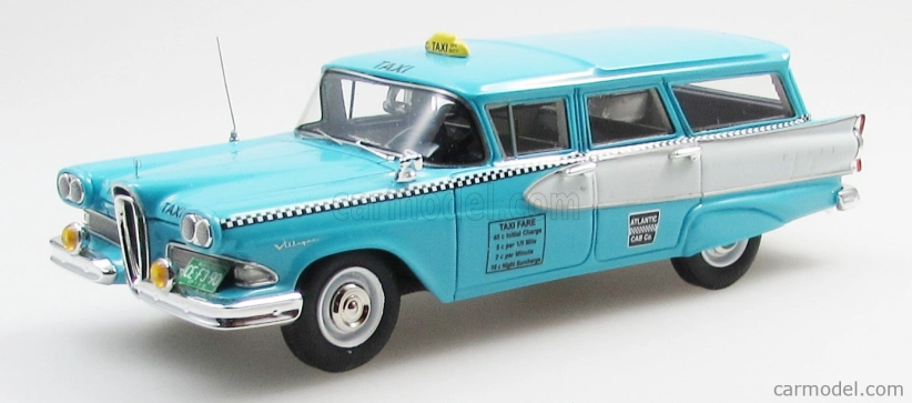 Esval model Edsel Villager Taxi 1958 1:43 Světle Modrá Bílá
