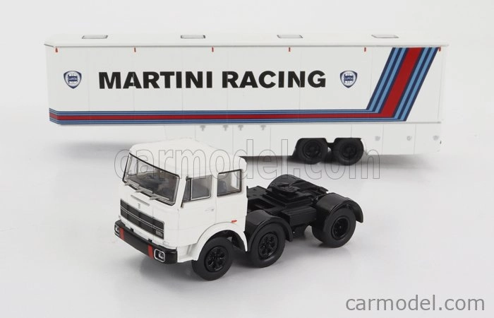 Brekina plast Fiat 691 T Truck Team Lancia Martini Racing Car Transporter 1970 1:87 Bílá