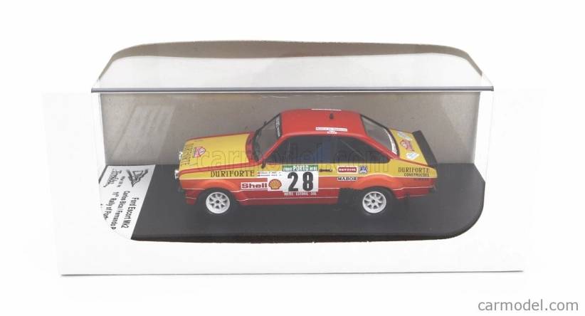 Trofeu Ford england Escort Mkii N 28 Rally Portugal 1983 Carlos Bica - Fernando Prata 1:43 Červená Žlutá