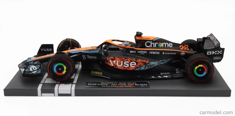 Minichamps Mclaren F1 Mcl36 Team Mclaren N 28 Test Abu Dhabi 2022 Oscar Piastri 1:18 Oranžová svetlo modrá