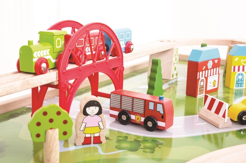 Bigjigs Rail Vláčkodráha Services a stůl