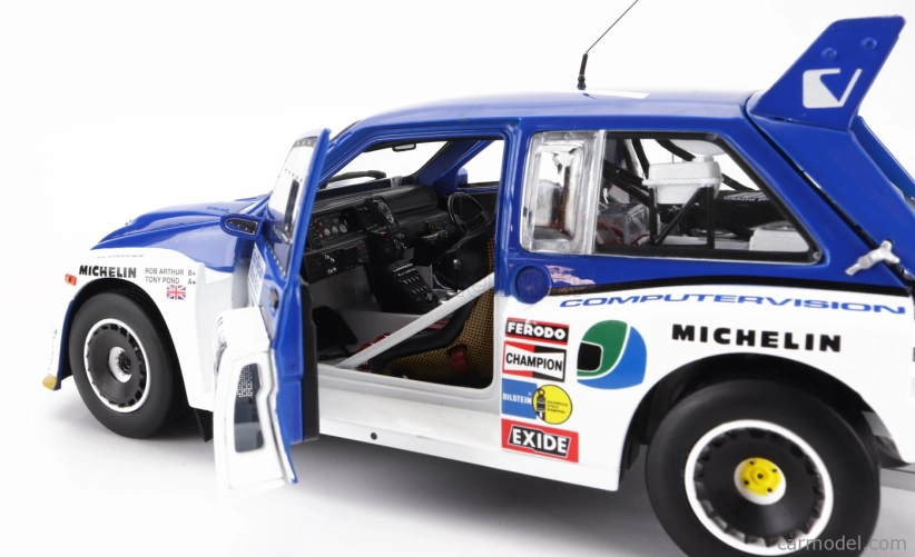 Sun-star Austin Mg Metro 6r4 N 1 Winner Rally Manx International 1986 T.pond - R.arthur 1:18 Blue White