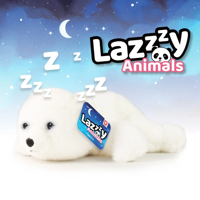 Rappa Plyšový medvěd bílý 29 cm Lazy Animals