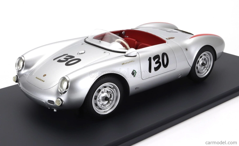 Schuco Porsche 550a Spider N 130 1954 James Dean - Little Bastard - Con Vetrina - With Showcase 1:12 Silver