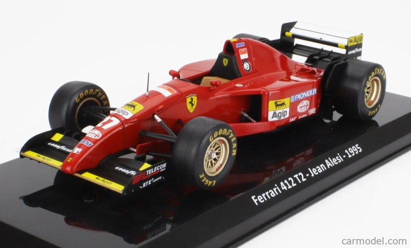 Edicola Ferrari F1 412 T2 N 27 Sezóna 1995 Jean Alesi - Con Vetrina - S vitrínou 1:24 červená čierna