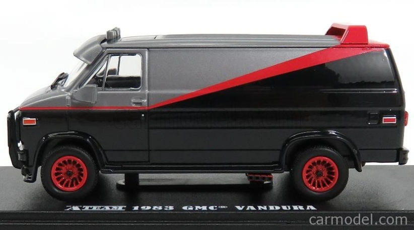 Greenlight GMC Vandura Cargo G.series Van - A-team - 1983 1:43 Černá Červená