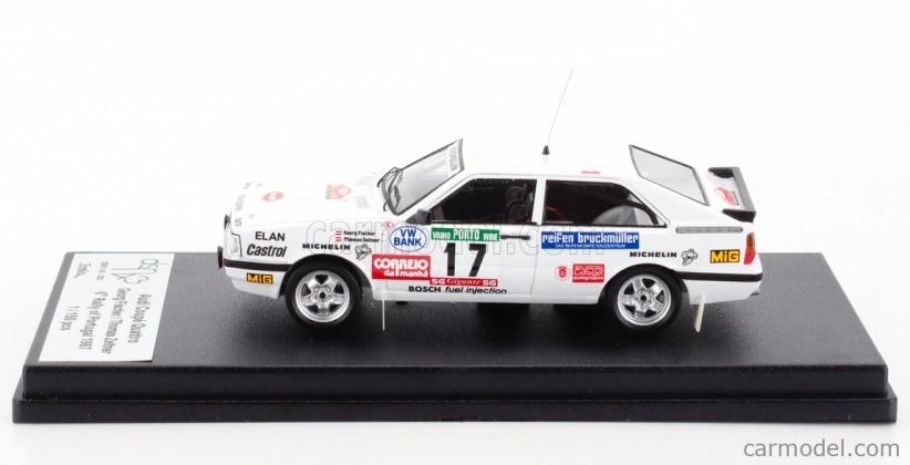 Trofeu Audi Quattro Coupe N 17 Rally Portogallo 1987 Georg Fischer - Thomas Zeltner 1:43 Bílá