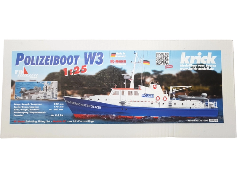 ROMARIN policajný čln W3 s doplnkami 1:25 kit