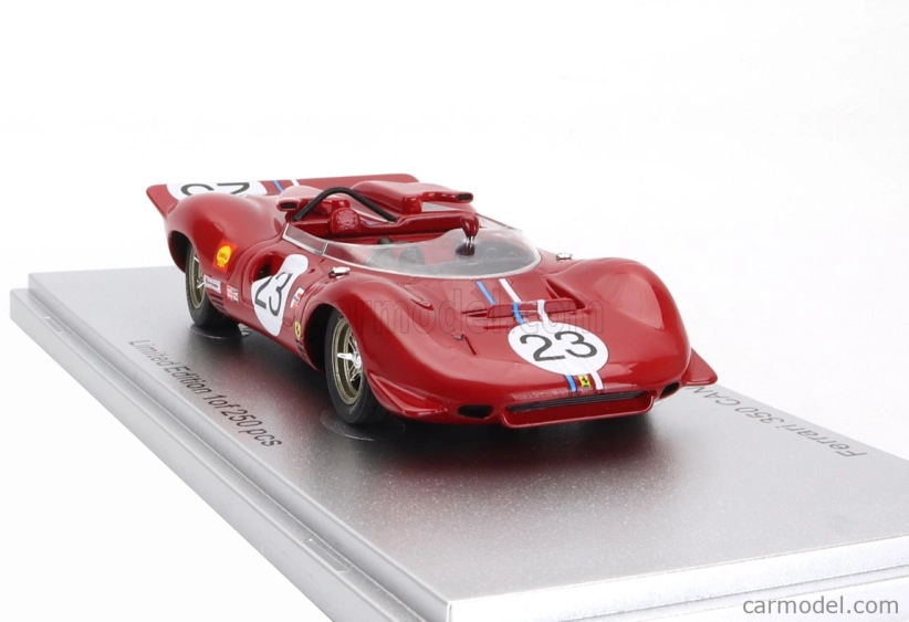 Kess-model Ferrari 350 P4 Spider Can-am S/n0860 N 23 Riverside Race 1967 C.amon 1:43 Red