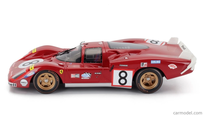 Werk83 Ferrari 512s 5.0l V12 Long Tail Team Sefac Spa Ferrari N 8 24h Le Mans 1970 Arturo Merziario - Clay Regazzoni 1:18 Red