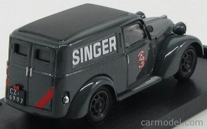 Brumm Fiat 500c Furgone Van Veicolo Commerciale Publicitaire Singer Agenzia Catanzaro 1950 1:43 Grey