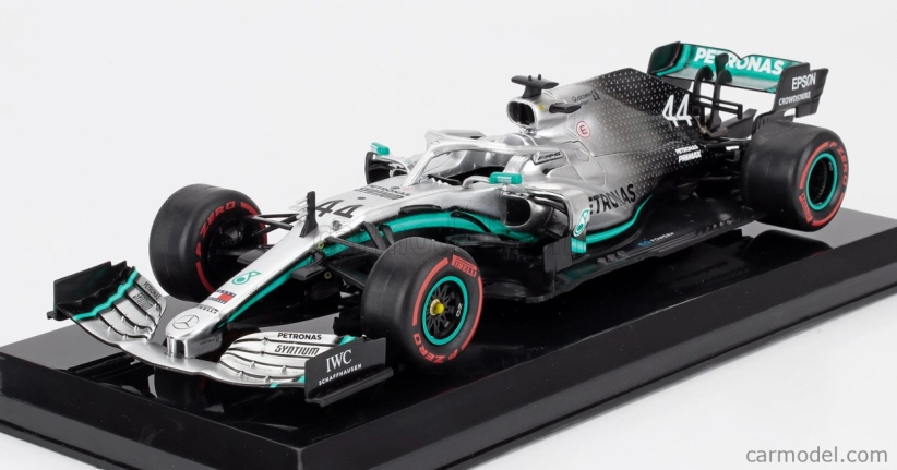 Edicola Mercedes gp F1  W10 Eq Power+ Team Amg Petronas Motorsport N 44 World Champion Season 2019 Lewis Hamilton - Blister Box 1:24 Stříbrná Černá