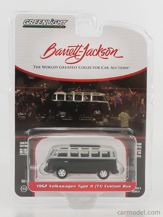 Greenlight Volkswagen T1 Type 2 Minibus 1962 - Lot 1426 Barret Jackson 1:64 Černá Stříbrná