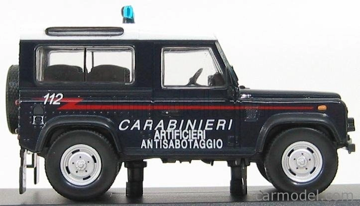 Edicola Land rover Land Defender Carabinieri Artificieri Antisabotaggio 1998 1:43 Modrá Bílá