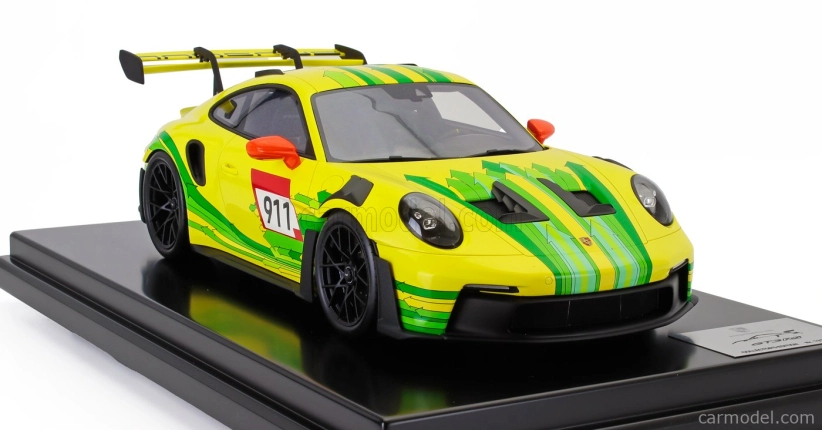 Spark-model Porsche 911 992 Gt3 Rs N 911 Coupe 2023 - Con Vetrina - With Showcase 1:12 Žlutá Zelená