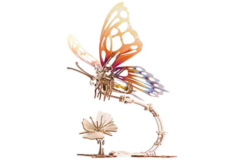 Ugears 3D drevené mechanické puzzle Butterfly