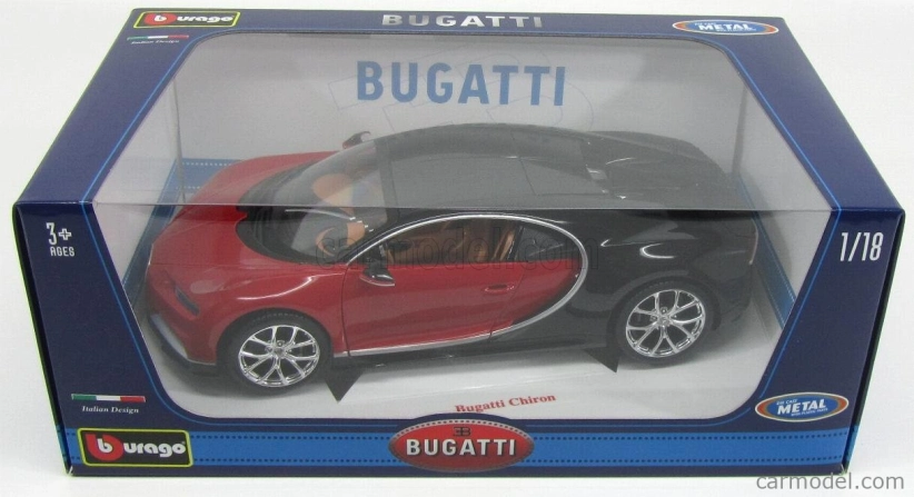 Bburago Plus Bugatti Chiron 1:18 červená