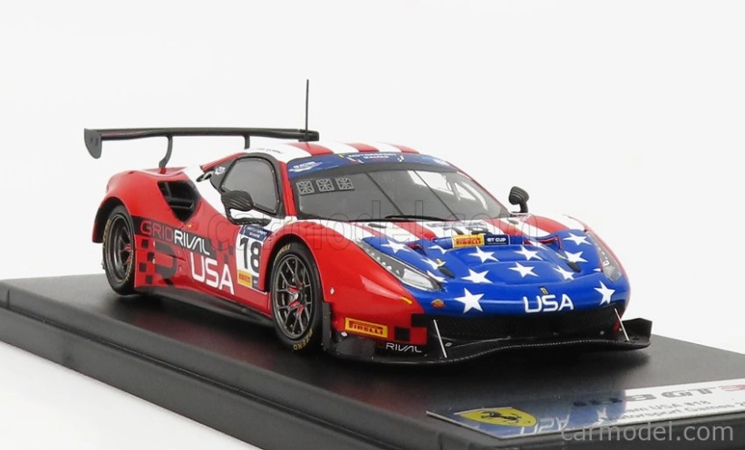 Looksmart Ferrari 488 Gt3 Usa Team N 18 1:43, vlajka USA