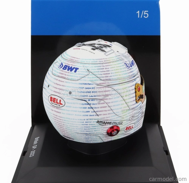Spark-model Bell helmet F1 Casco Helmet Renault A523 Team Bwt Alpine N 31 British Gp 2023 Esteban Ocon 1:5 Bílá