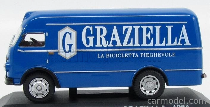 Edicola Om Fiat Leoncino Truck Furgone Van 1964 - Graziella La Bicicletta Pieghevole 1:43 Modrá