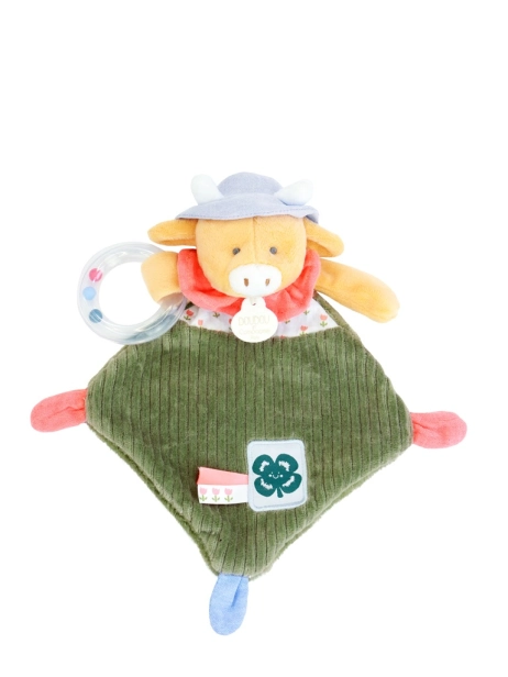 Doudou Dárková sada Plyšová kravička Aneth s chrastítkem 21 cm