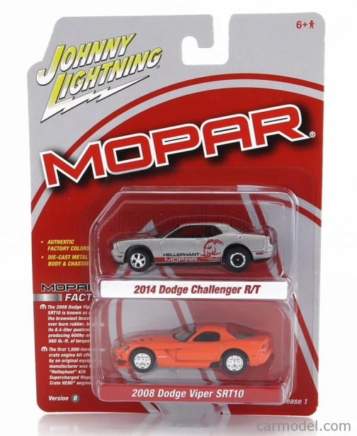Johnny lightning Dodge Set 2x Challenger R/t 2014 + Viper Srt10 2008 1:64