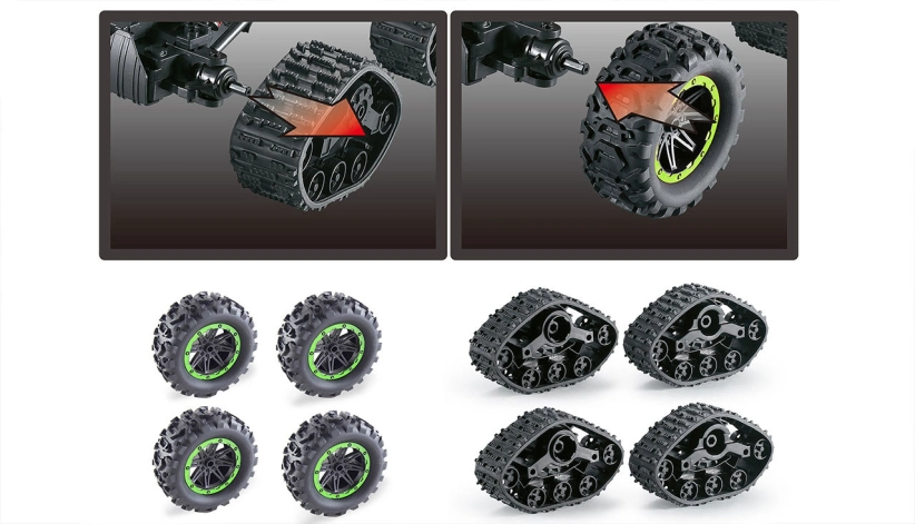 RC crawler CLIMBER s pásy i pneu, zelená