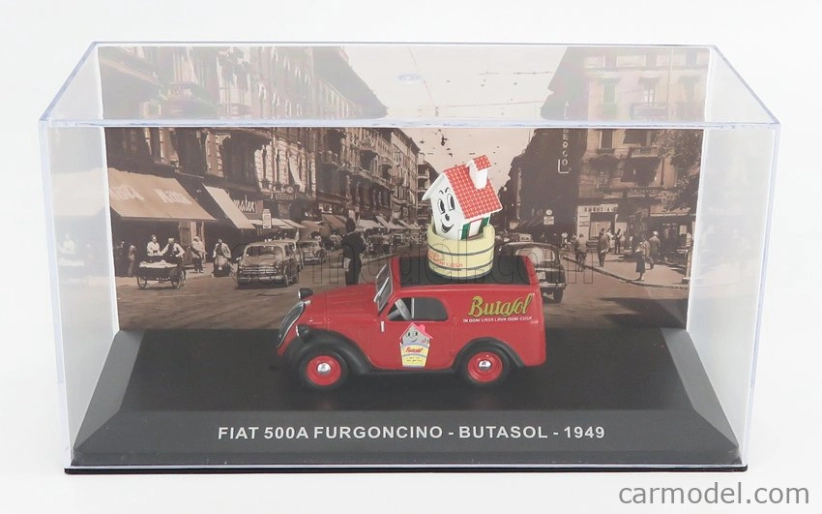 Edicola Fiat 500 Furgoncino Van Butasol 1948 1:43 Červená Černá