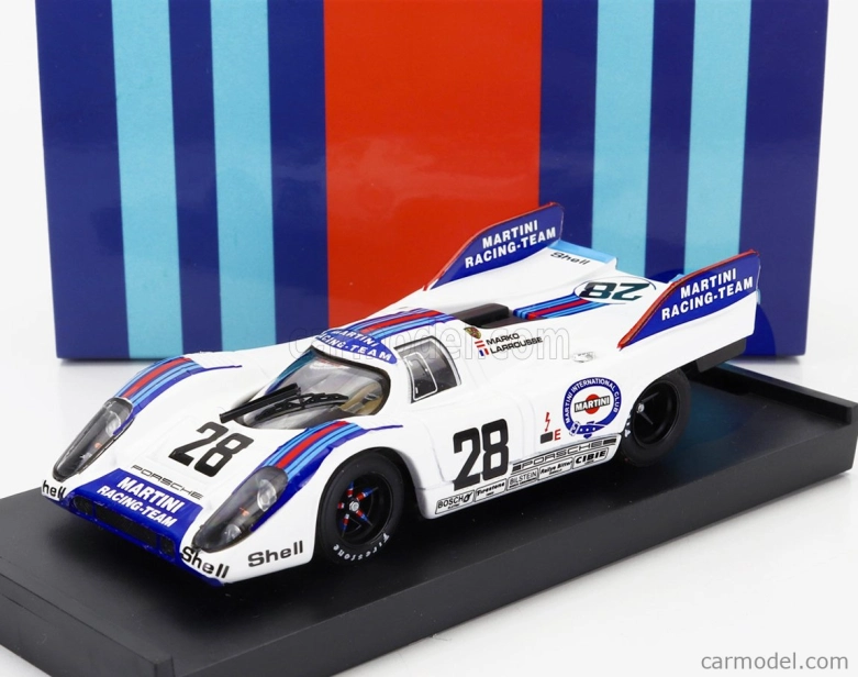 Brumm Porsche 917k Martini Racing Team N 28 1000km Austria 1971 Helmut Marko - Gerard Larrousse 1:43 Bílá Modrá Červená