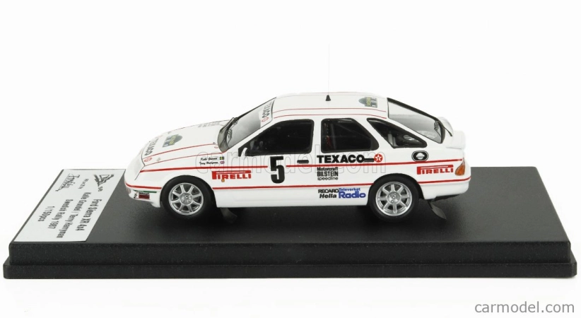 Trofeu Ford england Sierra Xr 4x4 N 5 Rally Švédsko 1987 Kalle Grundel - Terry Harryman 1:43 Biela červená